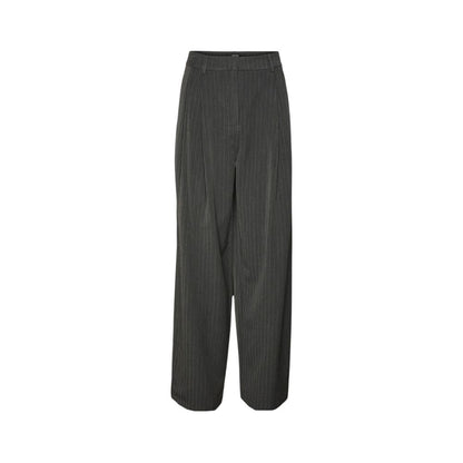 Gray Polyester Casual Pants