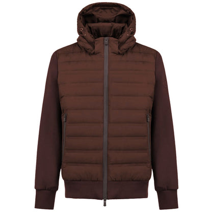 Brown Polyester Men Jacket