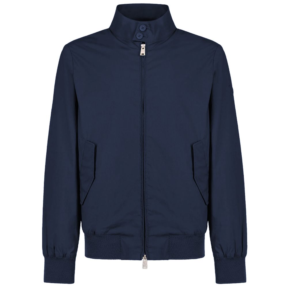 Blue Cotton Men's Bomber Jacket