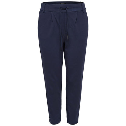 Blue Viscose Casual Pants