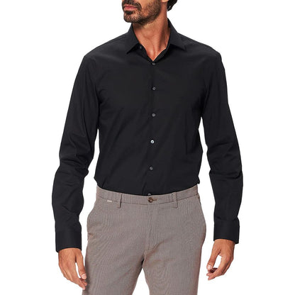 Black Cotton Dress Shirt