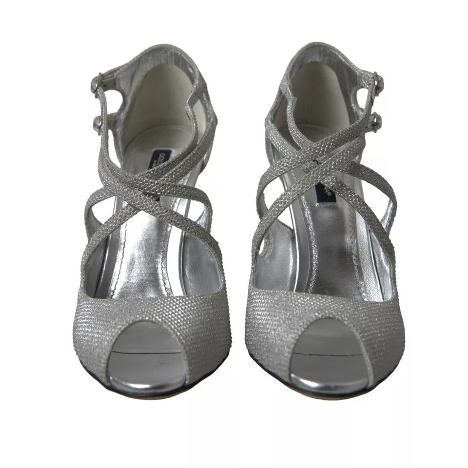 Silver Shimmers Sandals Heel Pumps Shoes