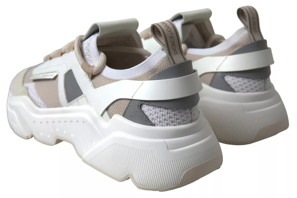 White Beige Leather Sport DAYMASTER Shoes Sneakers