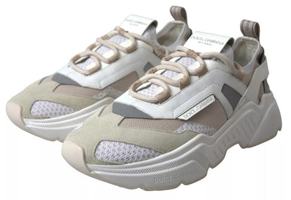 White Beige Leather Sport DAYMASTER Shoes Sneakers