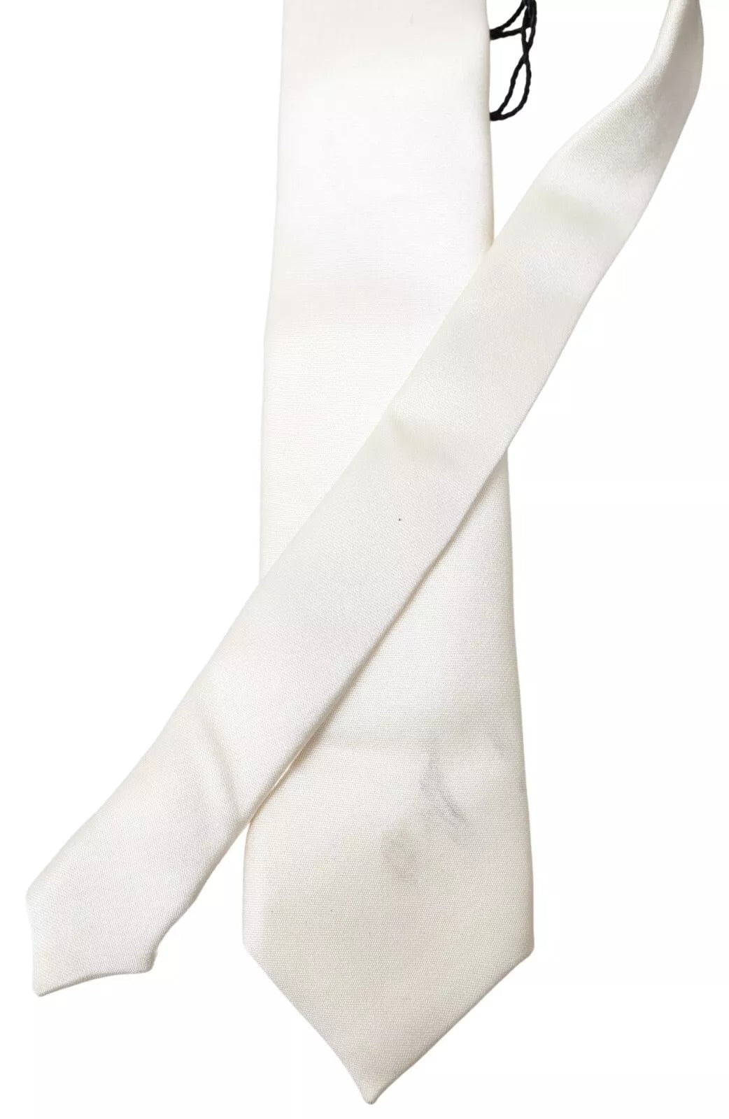 Off White Satin Silk Classic Men Necktie