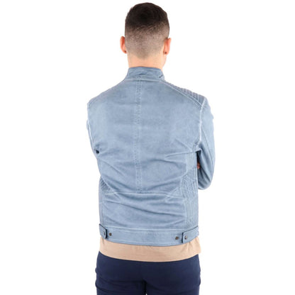 Light Blue Polyethylene Men Jacket