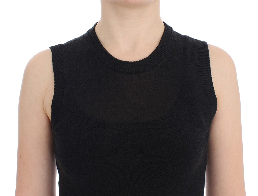 Elegant Black Sleeveless Pullover Vest