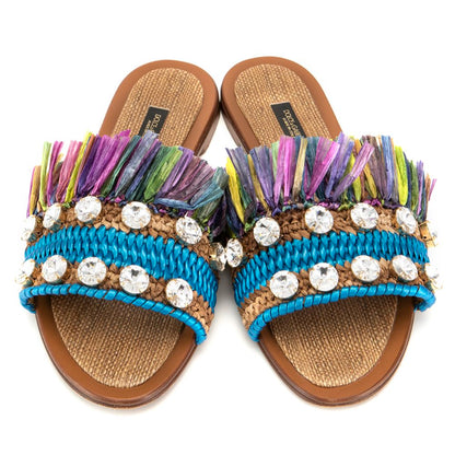 Multicolor Leather Di Lambskin Sandal