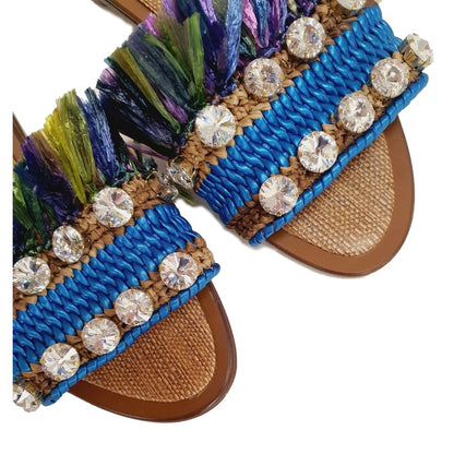 Multicolor Leather Di Lambskin Sandal