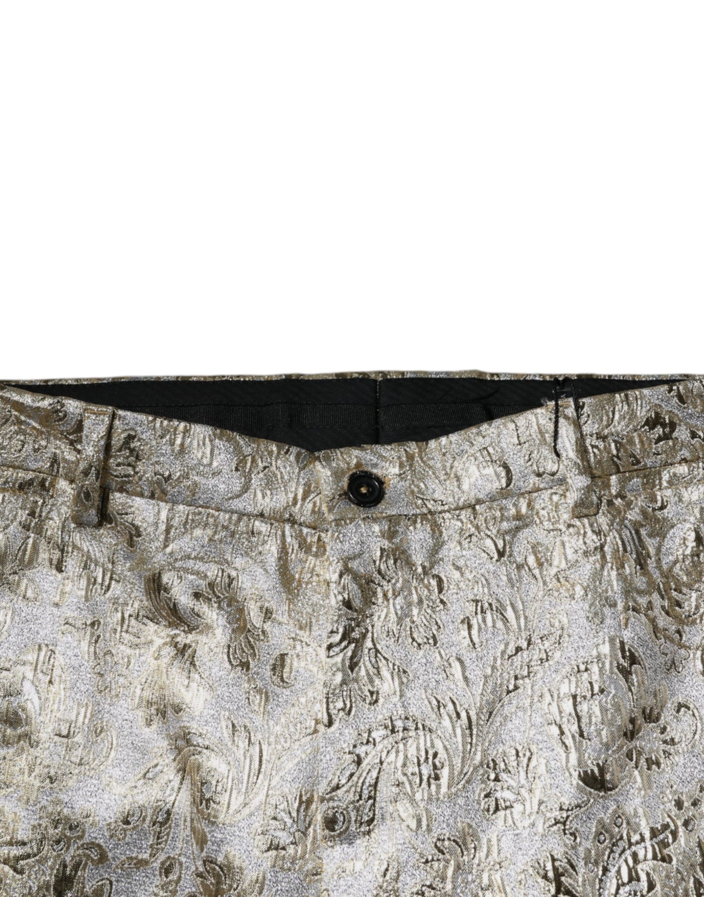 Gold Floral Jacquard Men Dress Pants