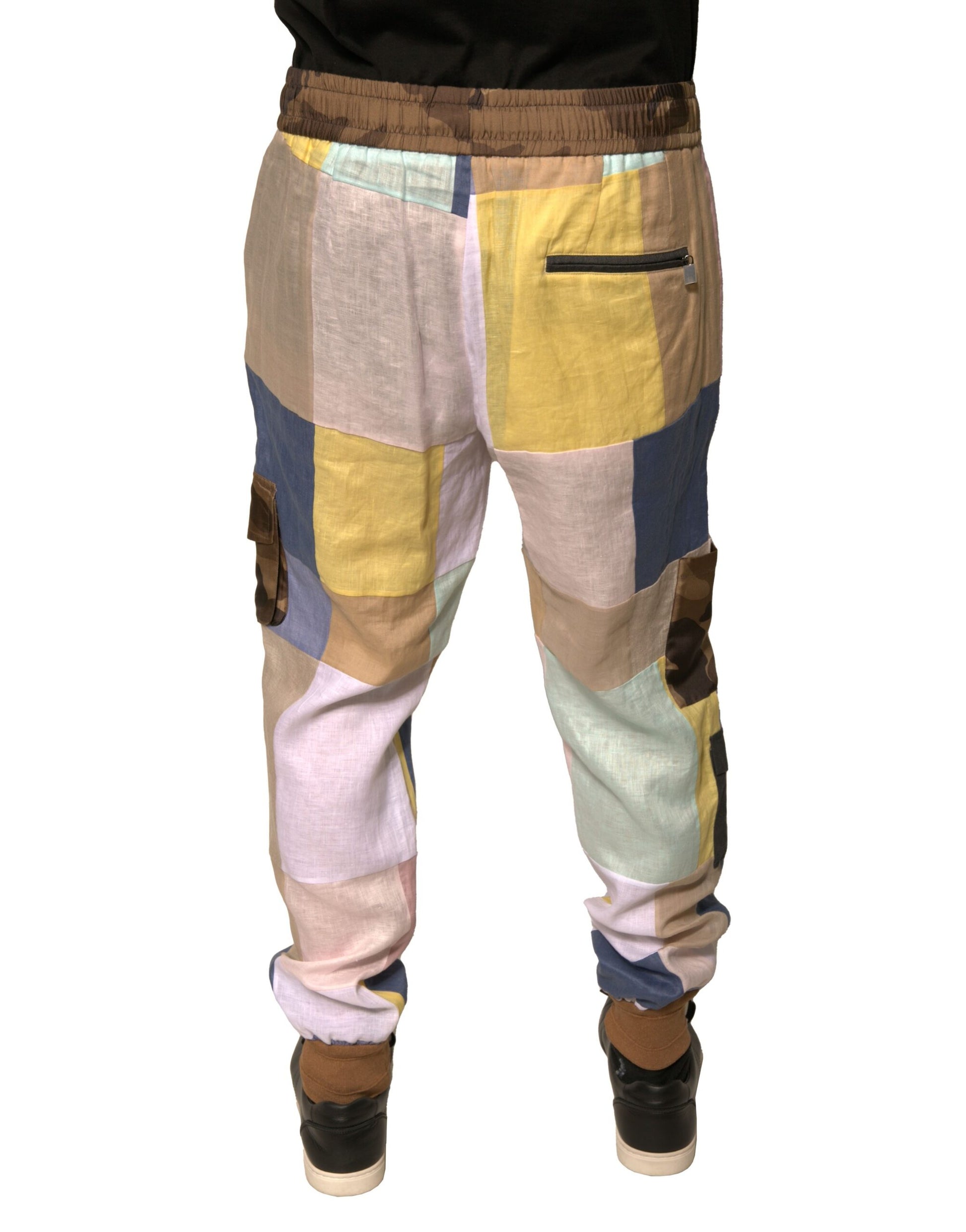 Multicolor Patchwork Jogger Sweatpants Pants