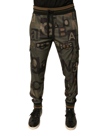 Multicolor Logo Camouflage Cargo Jogger Pants