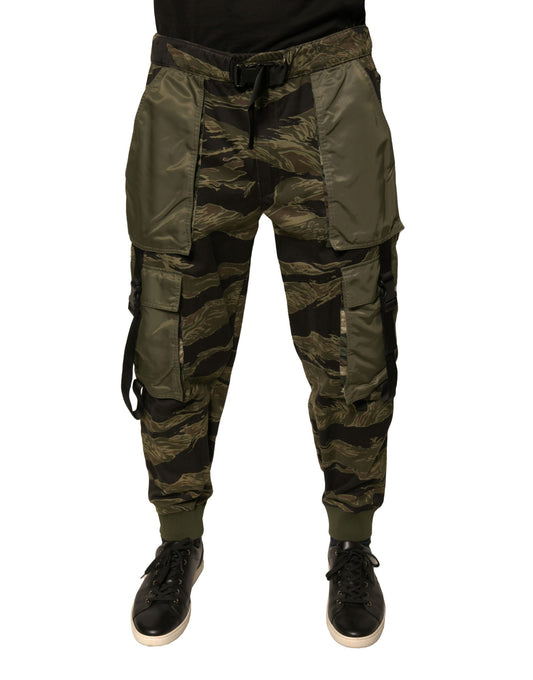 Green Cotton Jogger Cargo Pants