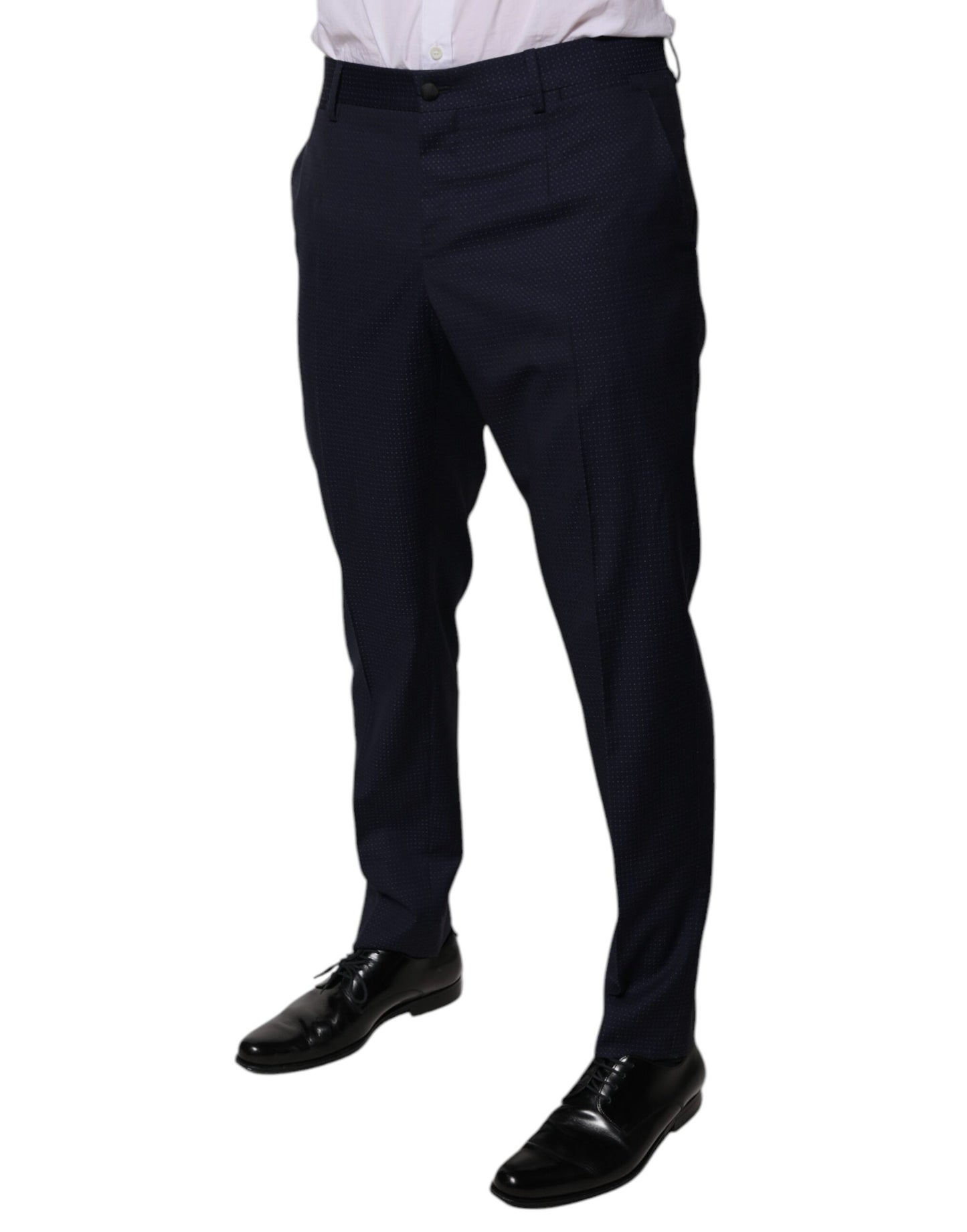 Dark Blue Cotton Men Dress Pants