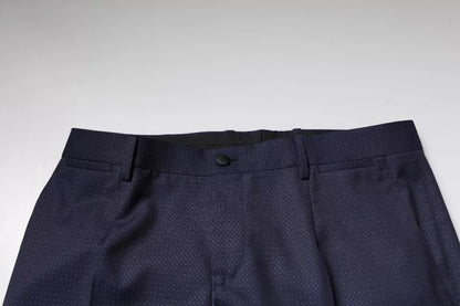 Dark Blue Cotton Men Dress Pants