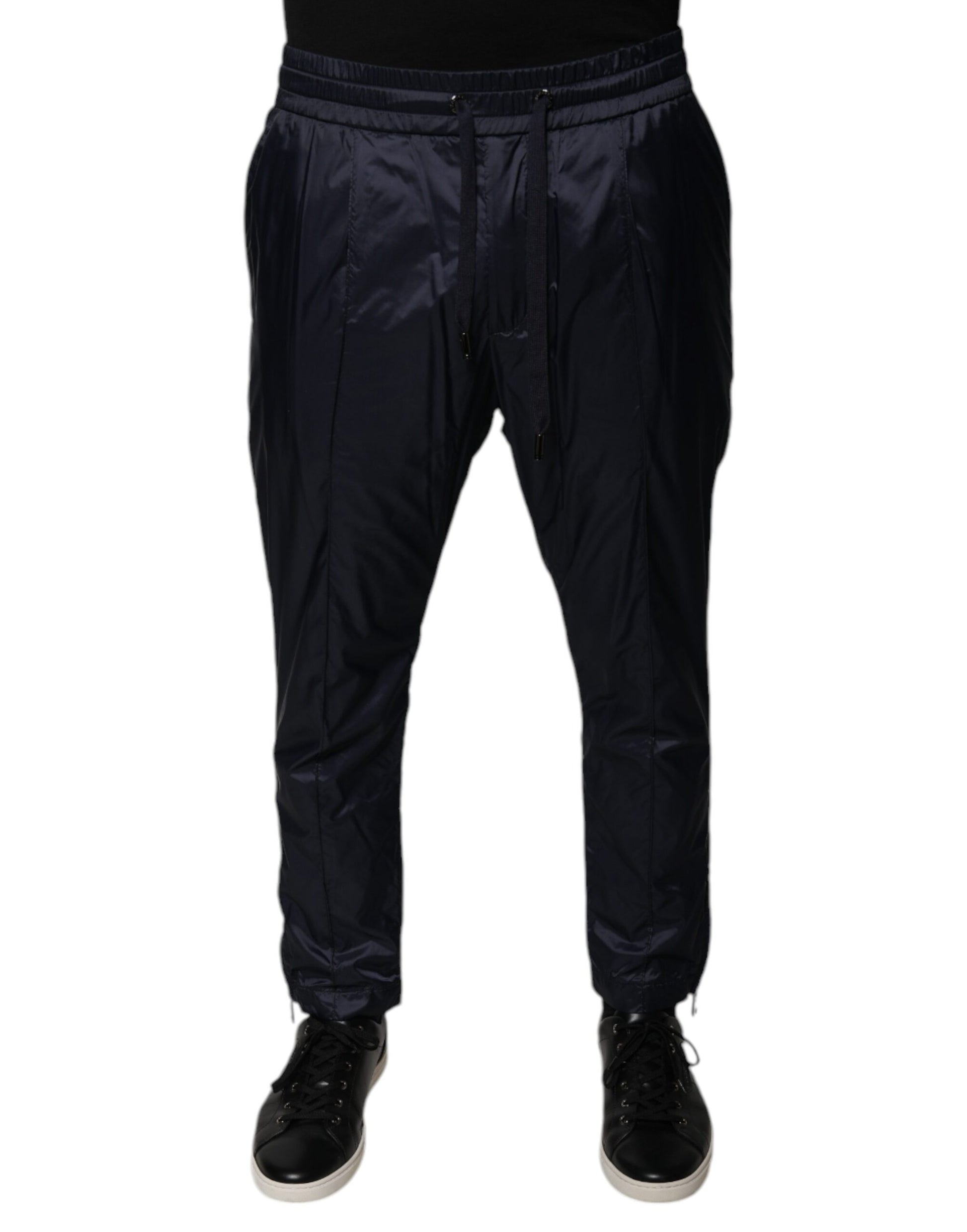 Dark Blue Cotton Skinny Sweatpants Pants