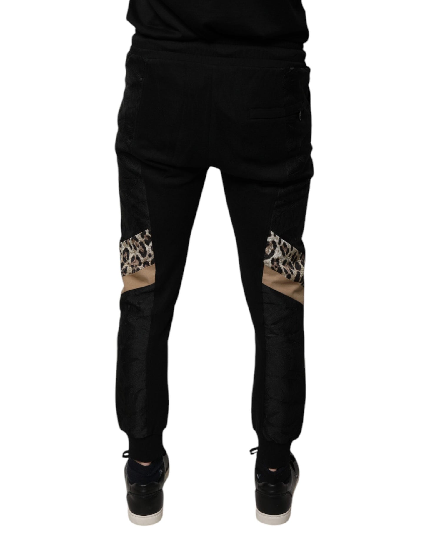 Black Leopard Slim Fit Jogger Pants