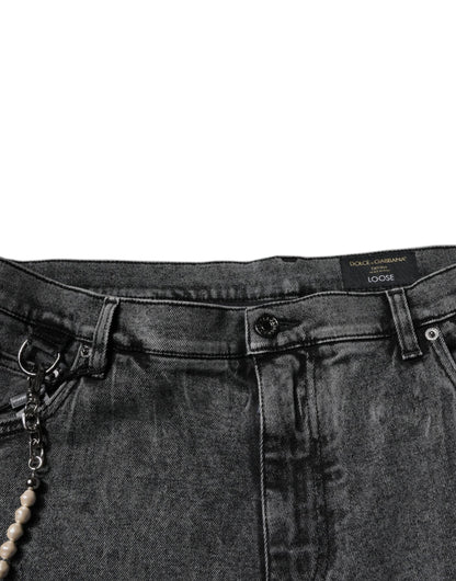 Dark Gray Cotton Skinny Denim Jeans