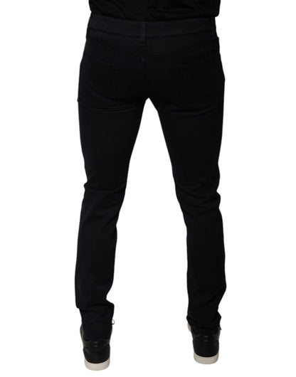 Black Cotton Stretch Skinny Men Denim Jeans