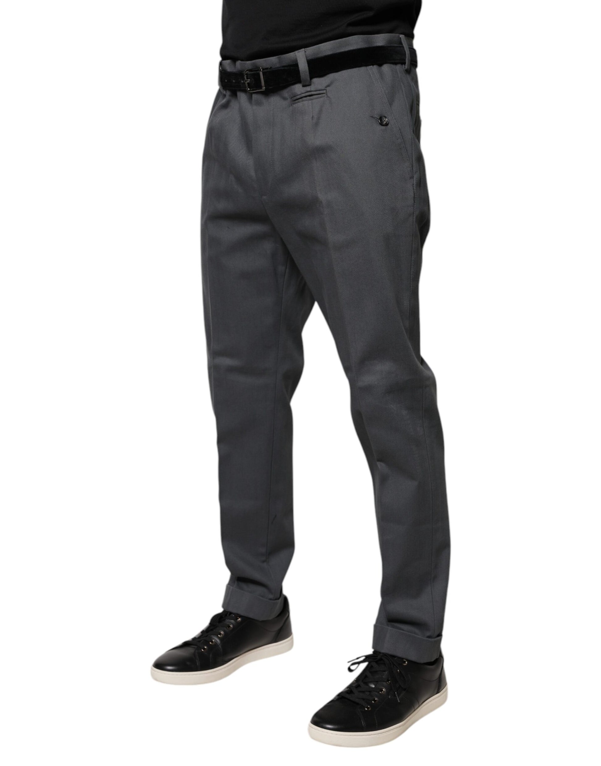 Gray Tapered Formal Dress Pants