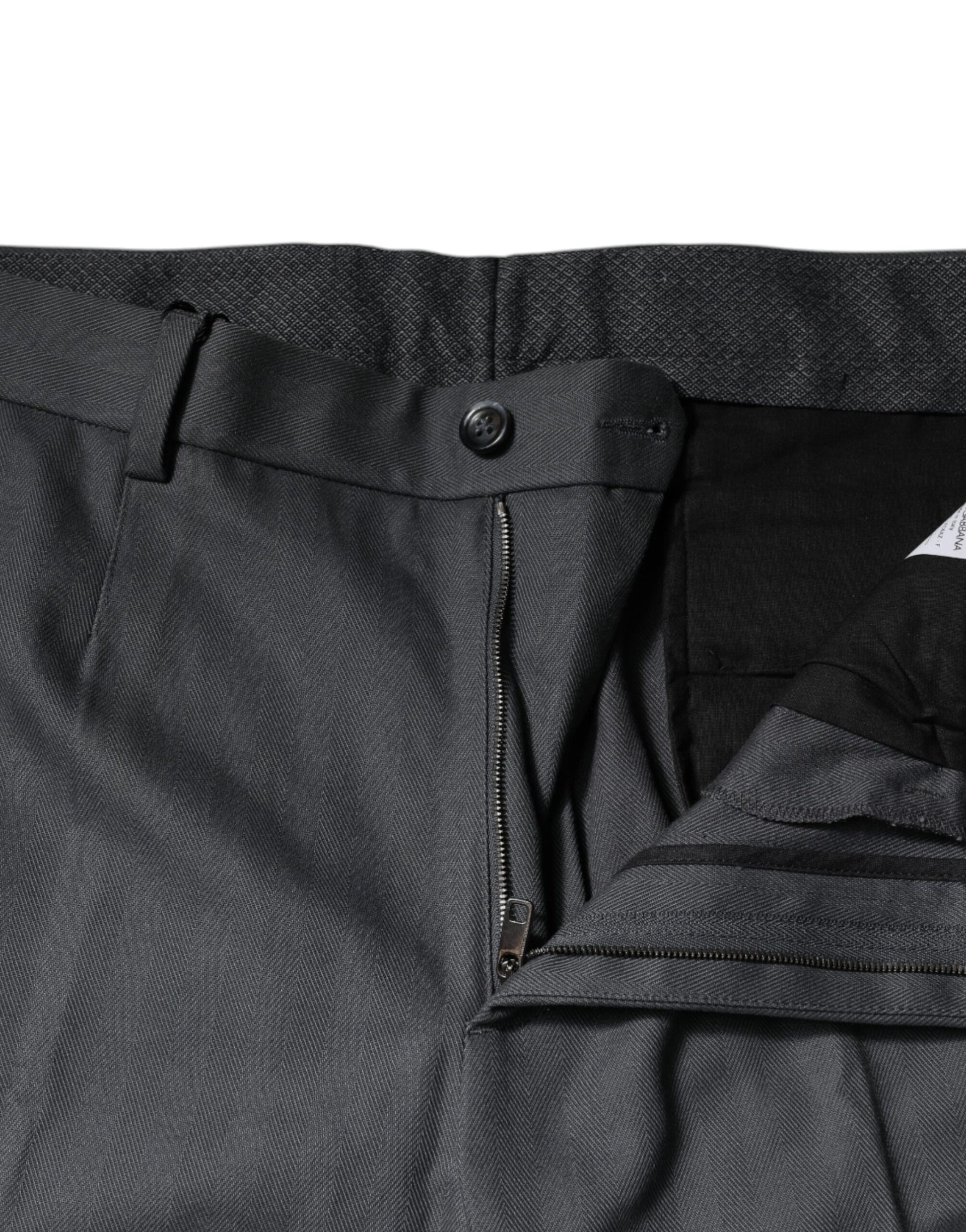 Gray Tapered Formal Dress Pants