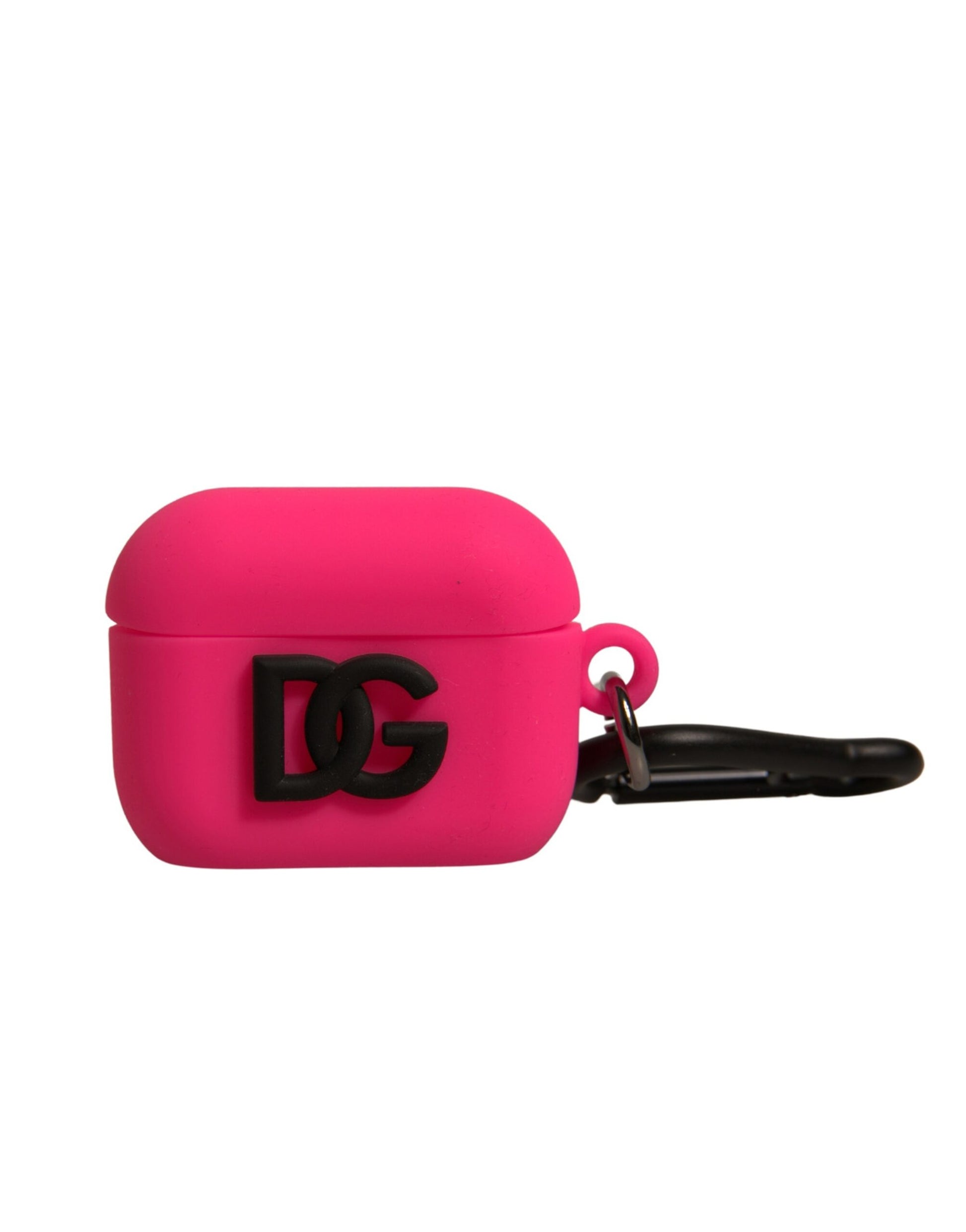 Pink Silicone Rubber Logo Embossed Airpods Case