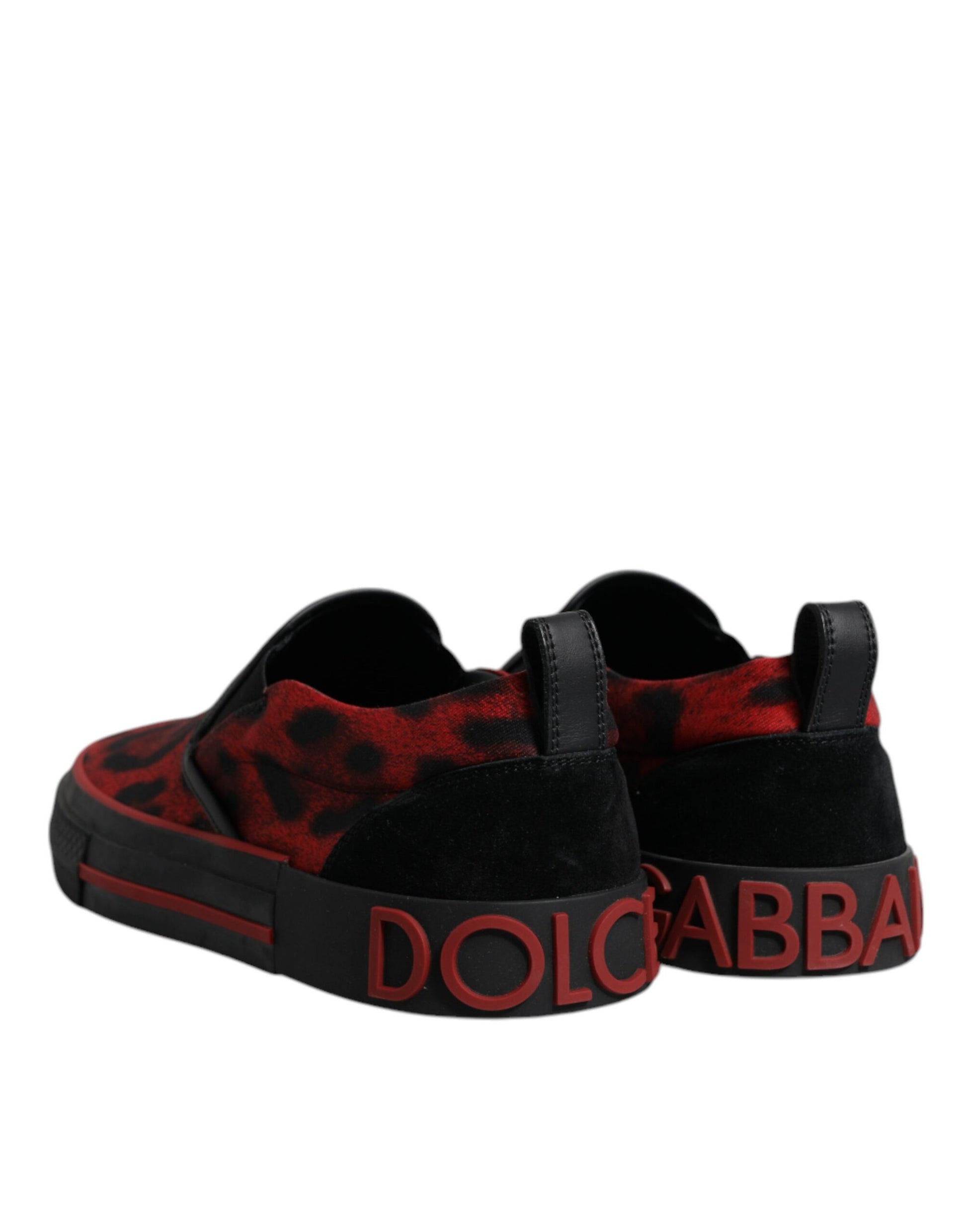 Red Black Leopard Cotton Men Low Top Sneakers Shoes