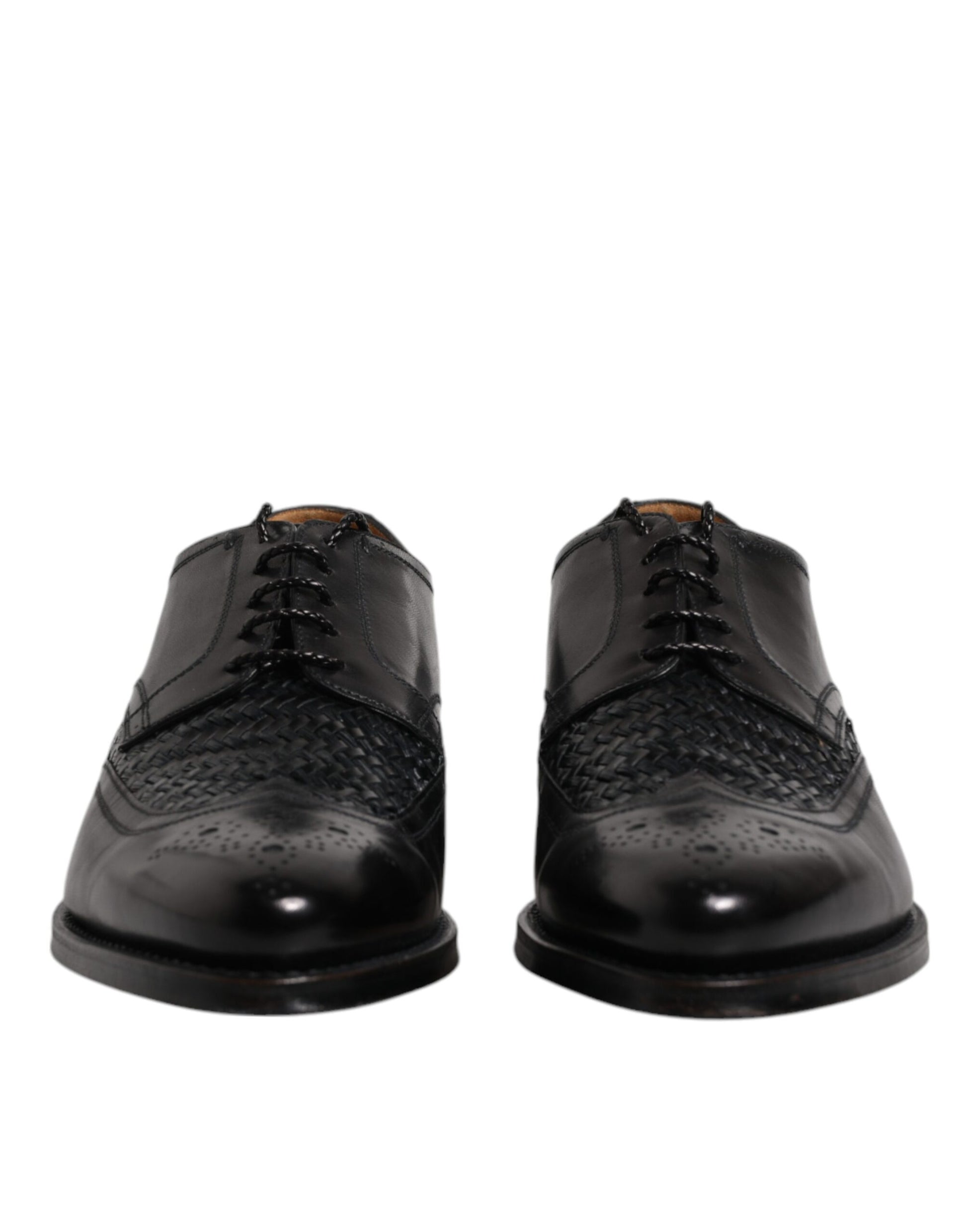 Black Leather Derby Wingtip Lace Up Formal Dress Shoes