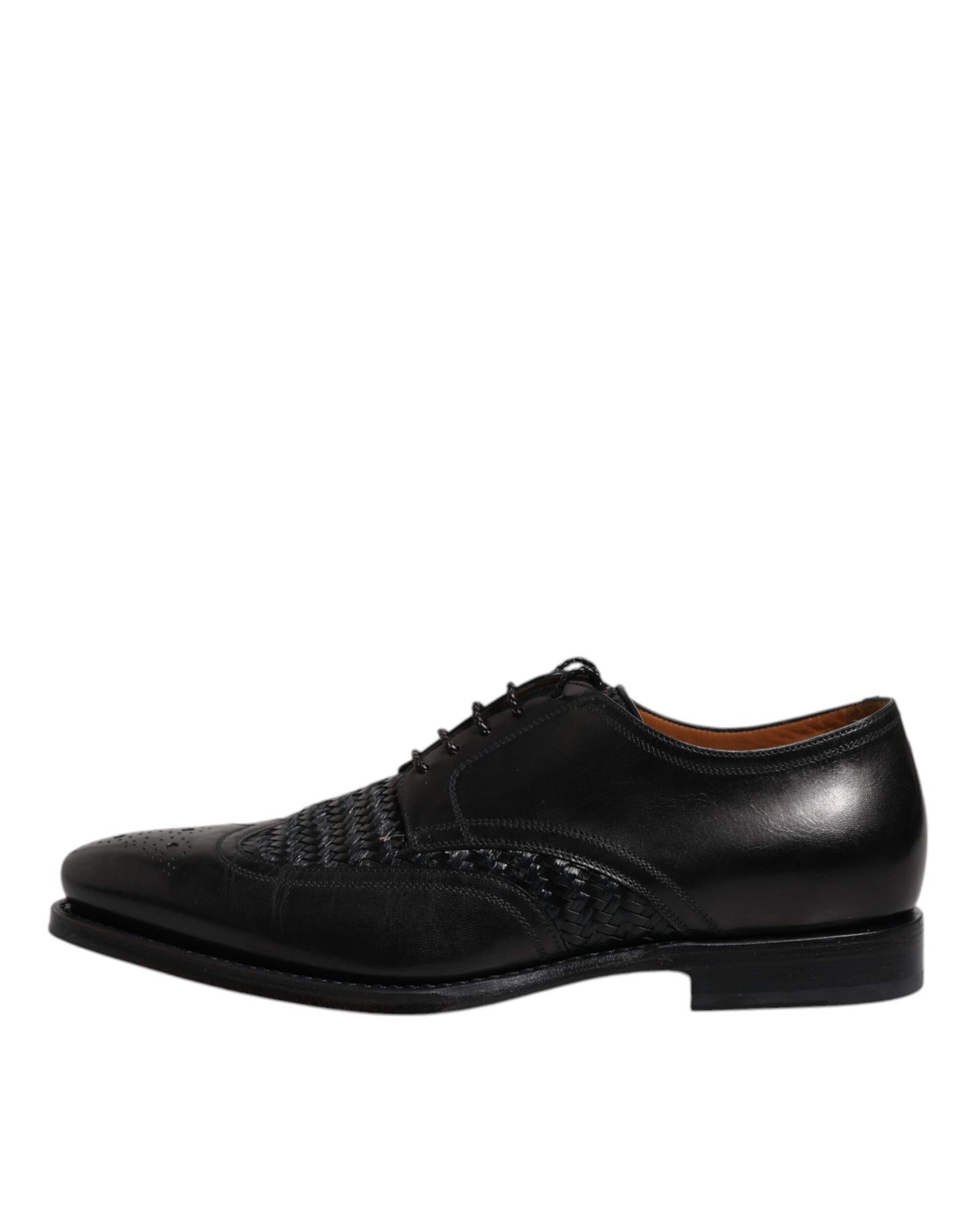 Black Leather Derby Wingtip Lace Up Formal Dress Shoes