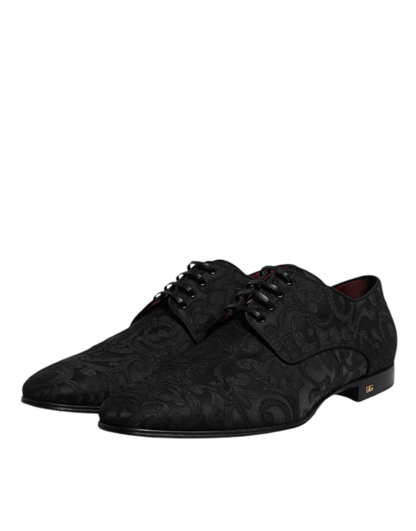 Black Jacquard Lace Up Derby Formal Dress Shoes