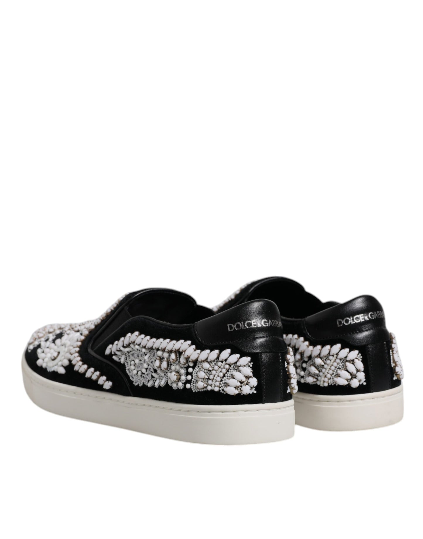 Black Embellished London Men Slip On Shoes