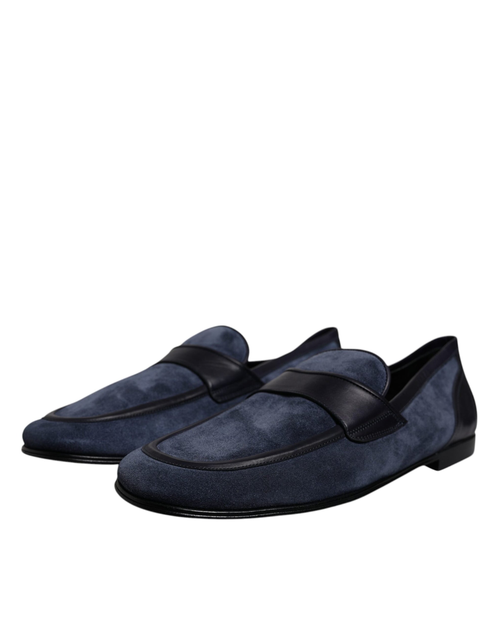 Blue Suede Leather Shoes Loafer Moccasin Shoes