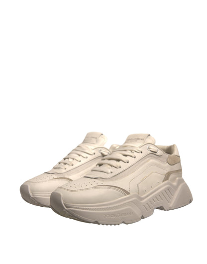 White Daymaster Leather Low Top Sneakers Shoes