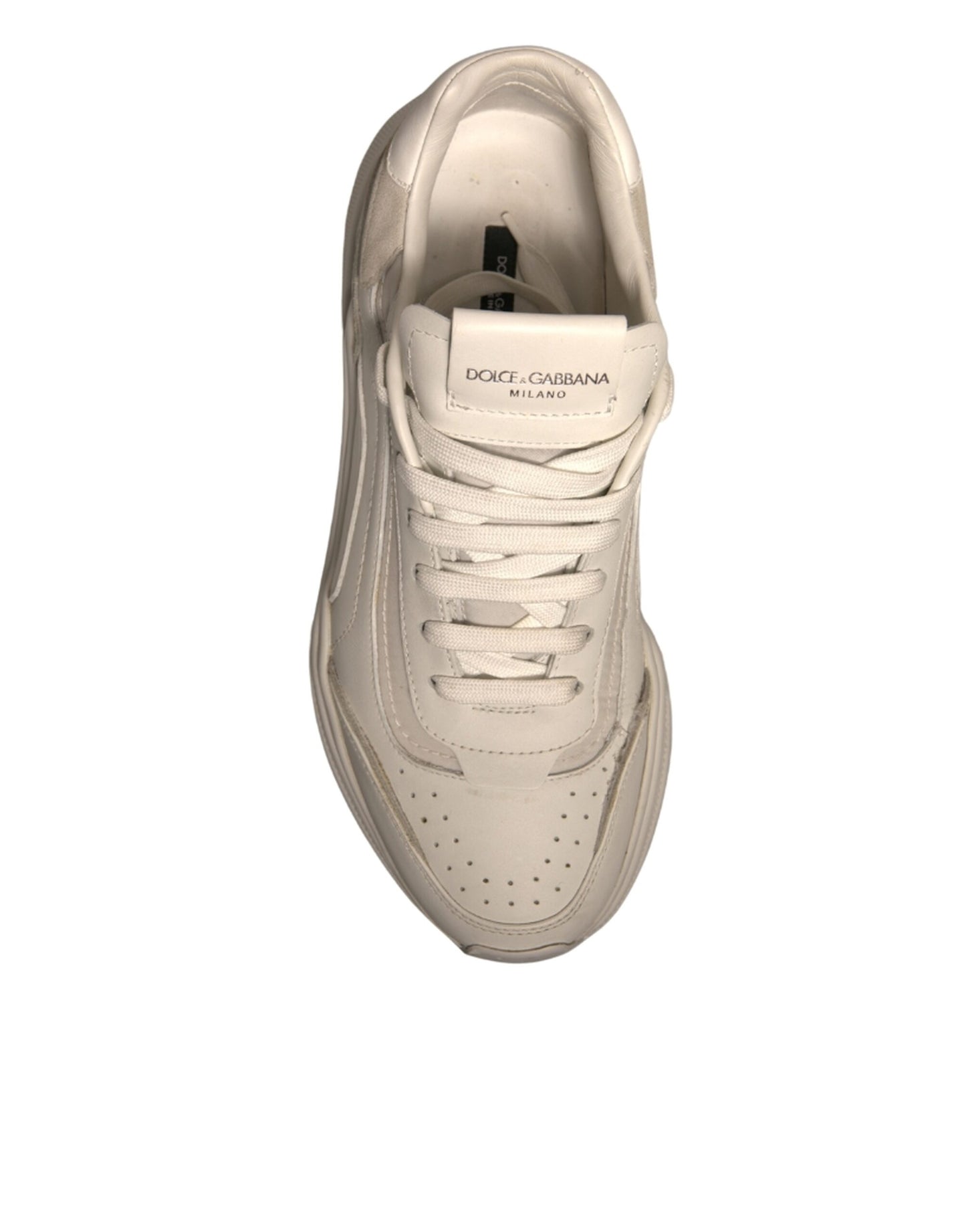 White Daymaster Leather Low Top Sneakers Shoes