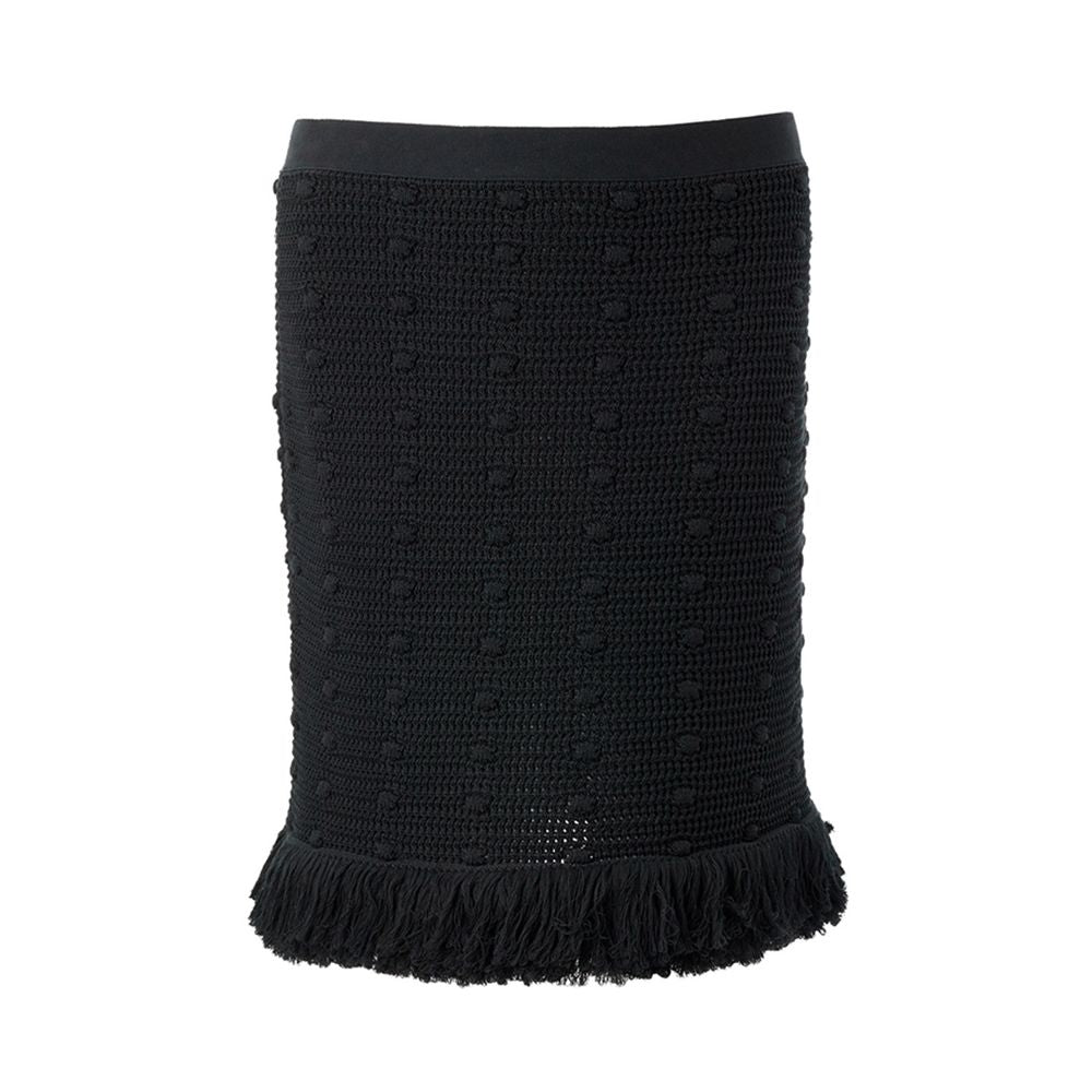 Elegant Black Cotton Skirt