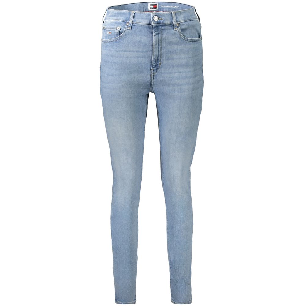 Light Blue Cotton Women Skinny Jean