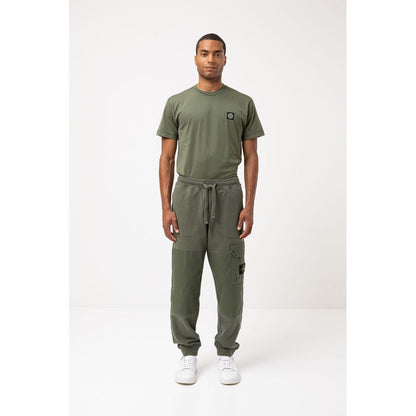 Green Cotton Men's Tracksuit Pants