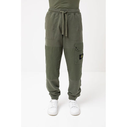 Green Cotton Men's Tracksuit Pants
