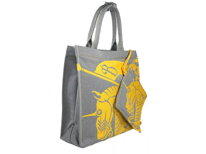 EKD Canvas Tote Bag With Coin Pouch Sunflower Gray