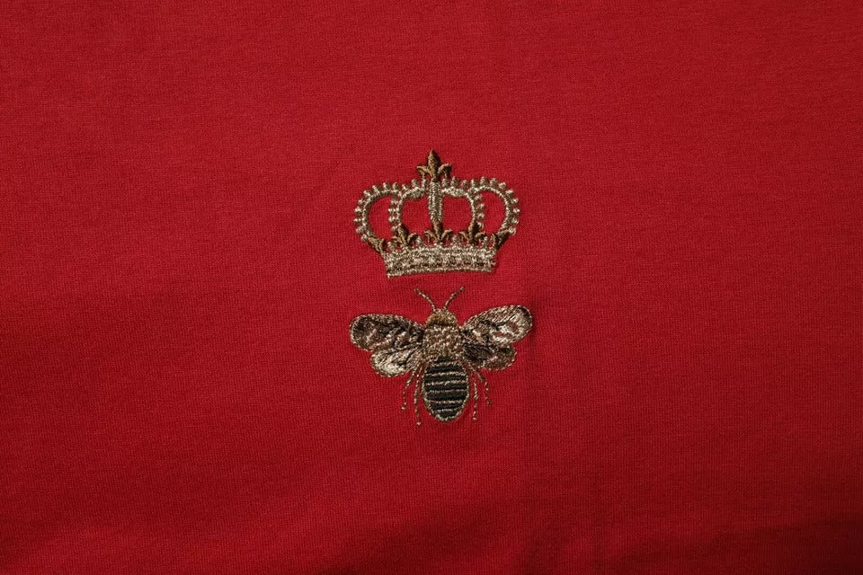 Red Crown Bee Cotton Men Crew Neck T-shirt