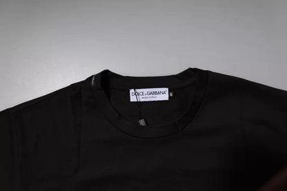 Dark Brown Logo Cotton Crew Neck T-shirt