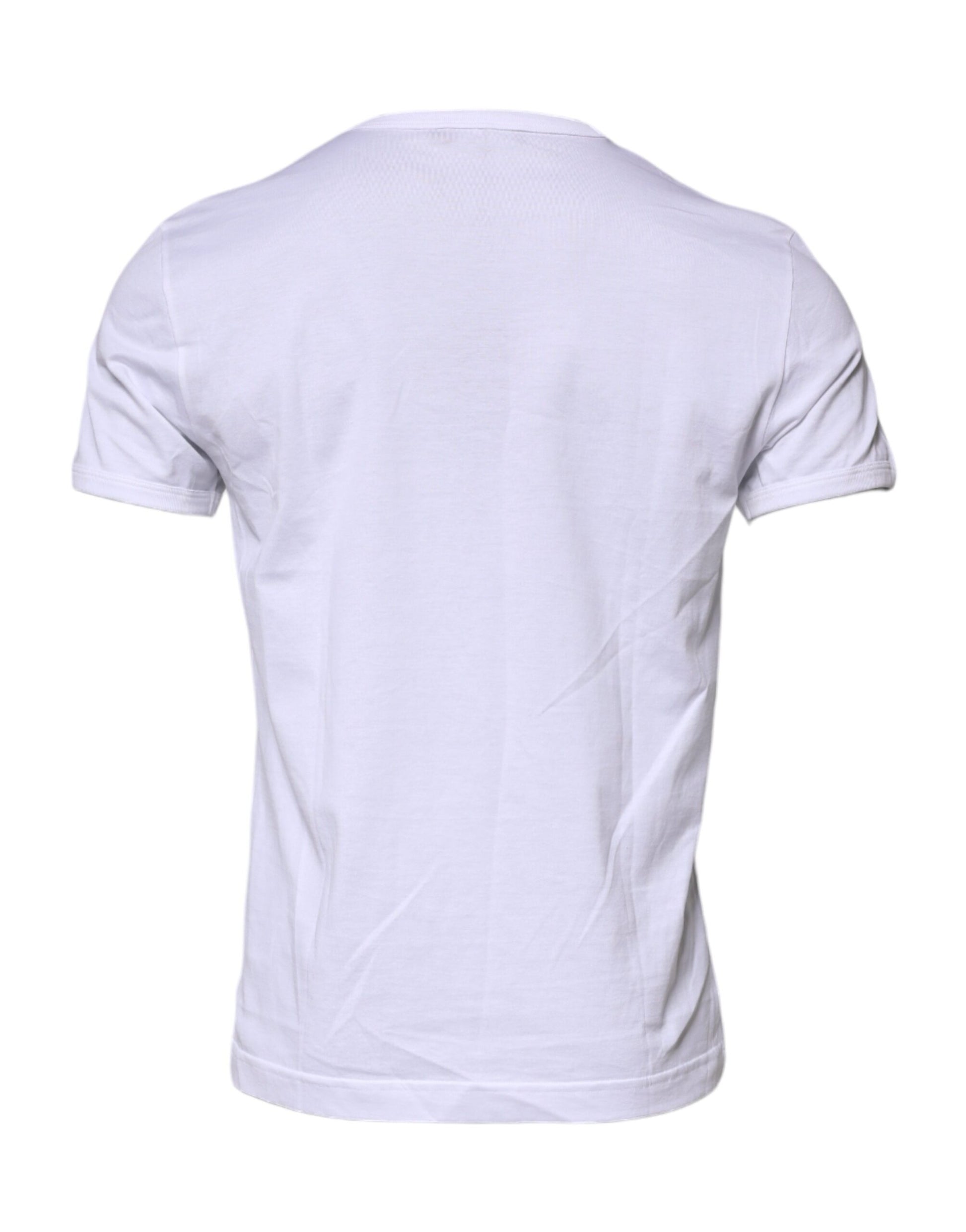 White Graphic Print Cotton Crew Neck T-shirt