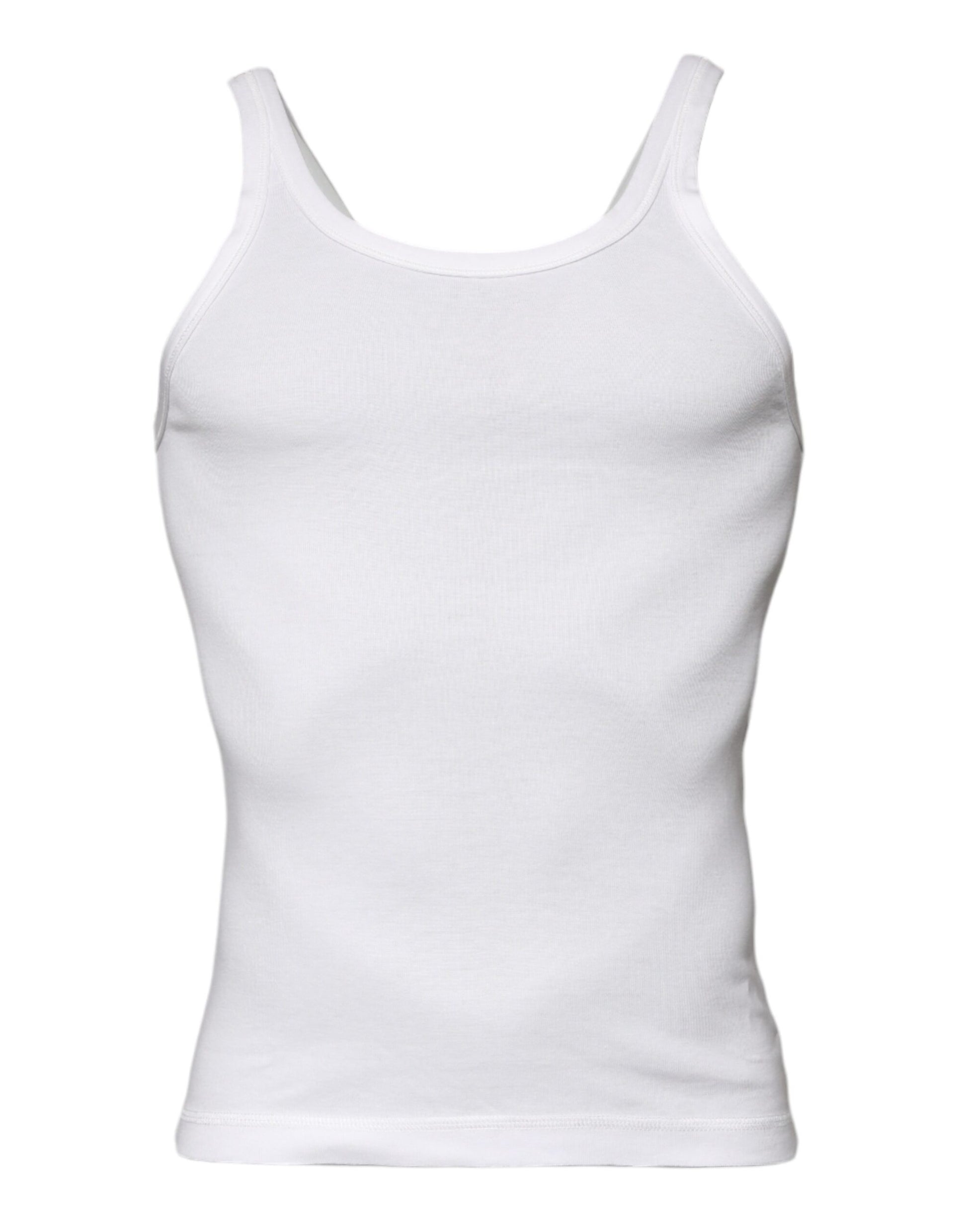 Ivory Cotton Sleeveless Round Neck Tank T-shirt