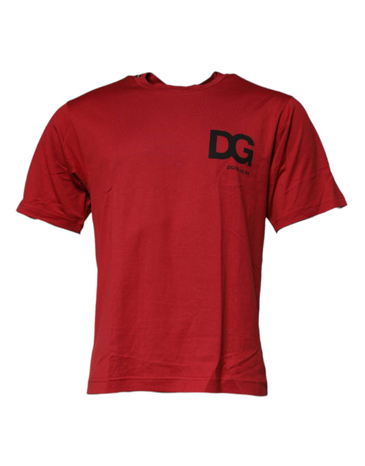 Red DG Logo Cotton Crew Neck T-shirt