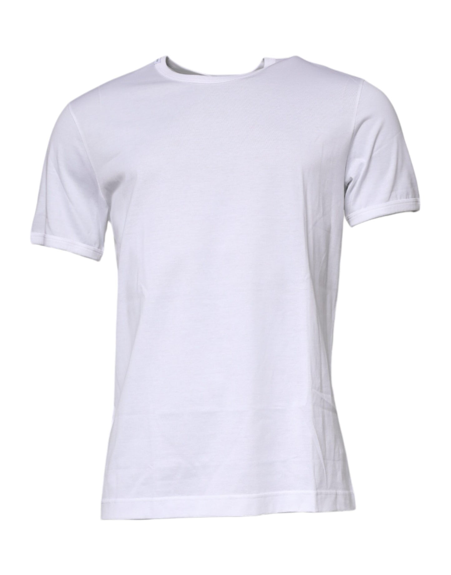 White Cotton Crew Neck Short Sleeves T-shirt