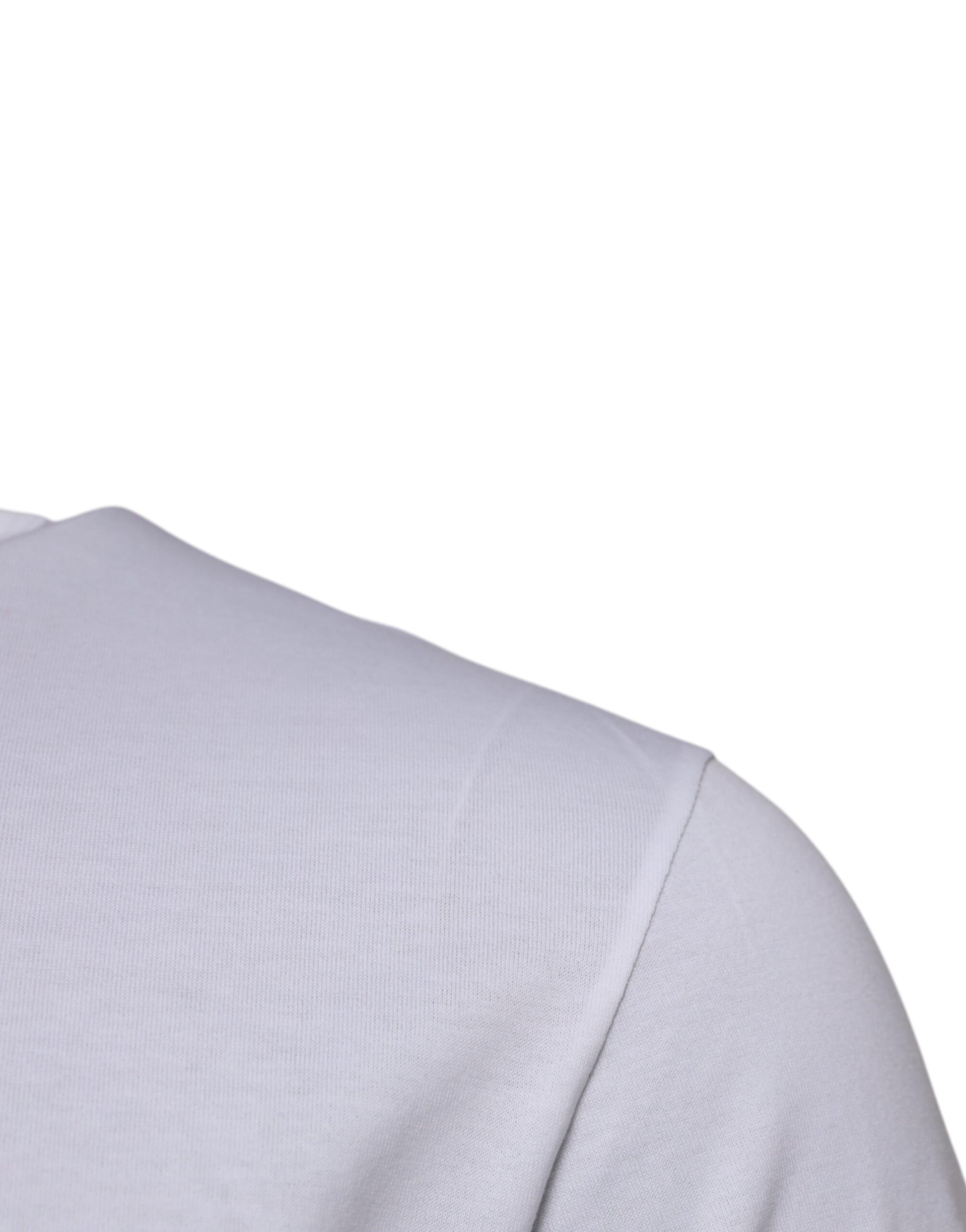 White Cotton Crew Neck Short Sleeves T-shirt