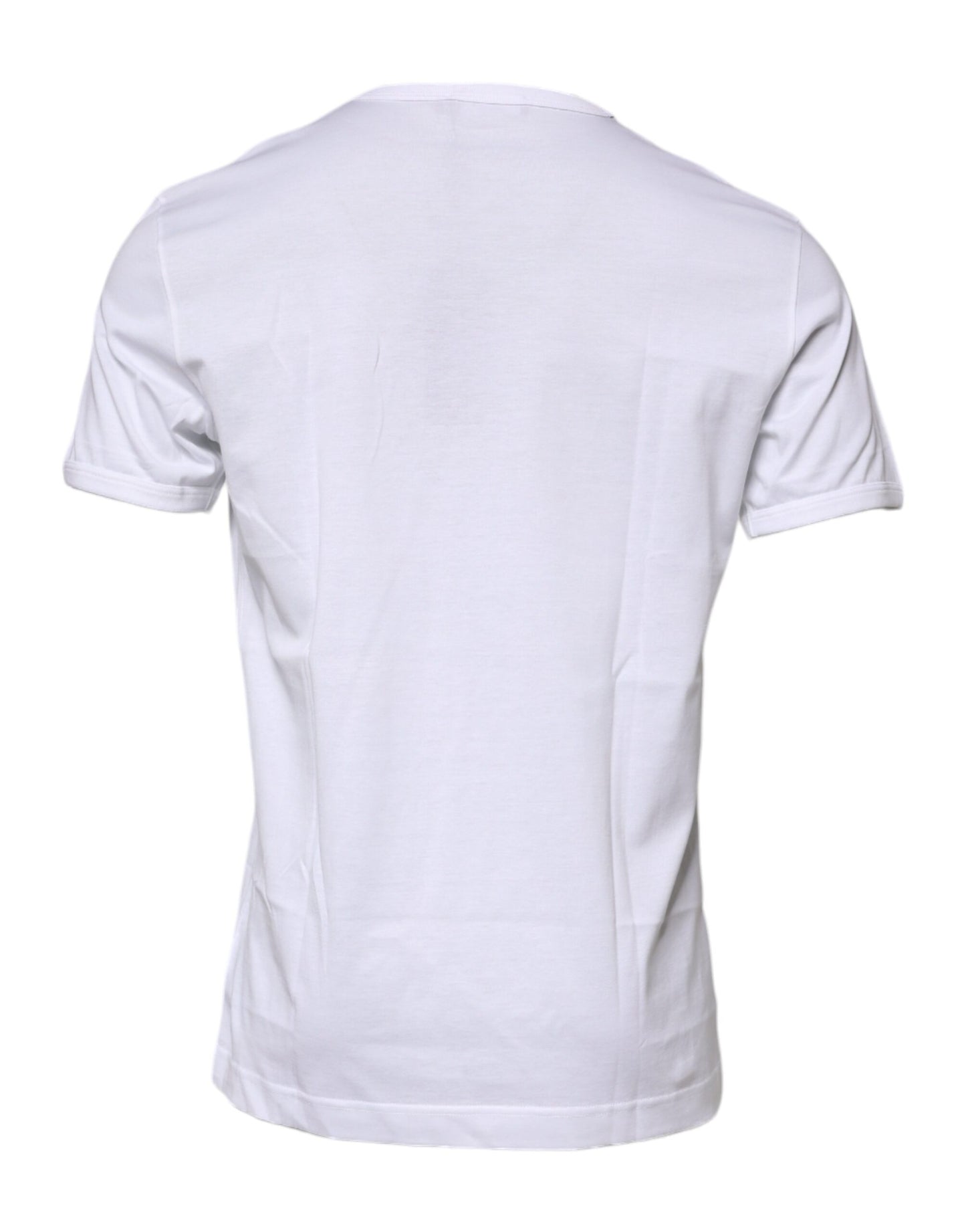 White Cotton Crew Neck Short Sleeves T-shirt