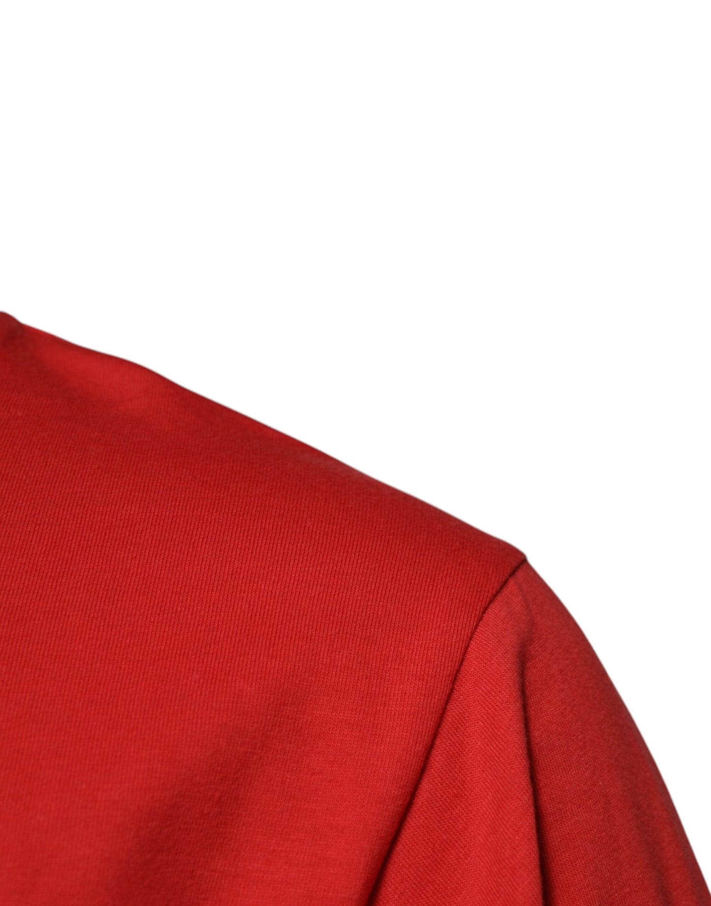 Red DG Logo Patch Cotton Crew Neck T-shirt