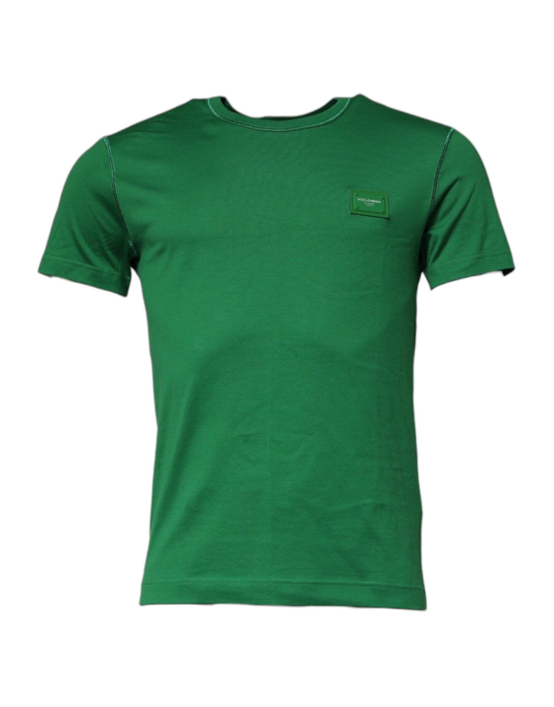 Green Logo Plaque Cotton Crew Neck T-shirt