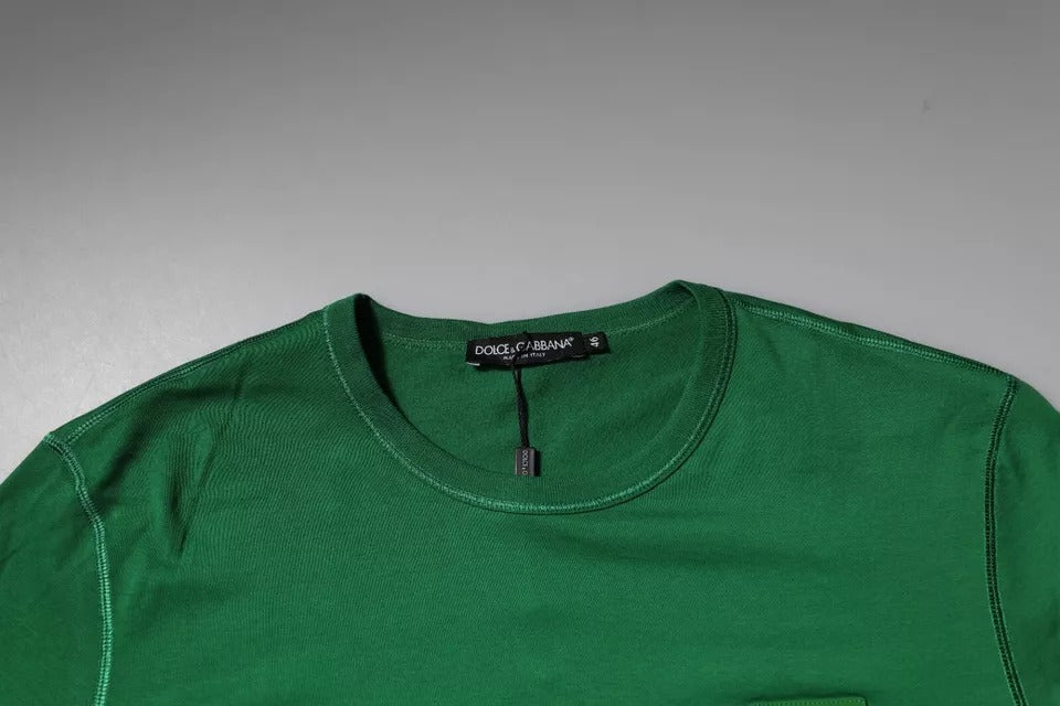 Green Logo Plaque Cotton Crew Neck T-shirt